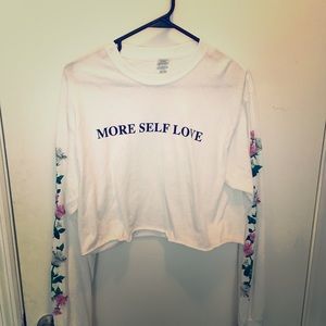 “MORE SELF LOVE” Graphic Crop Top Tee